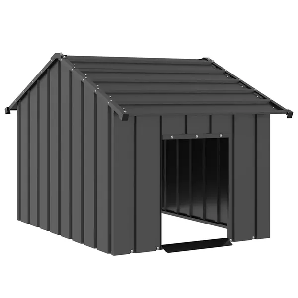 Niche pour chien avec toit noir 83x130x85 cm acier galvanisé