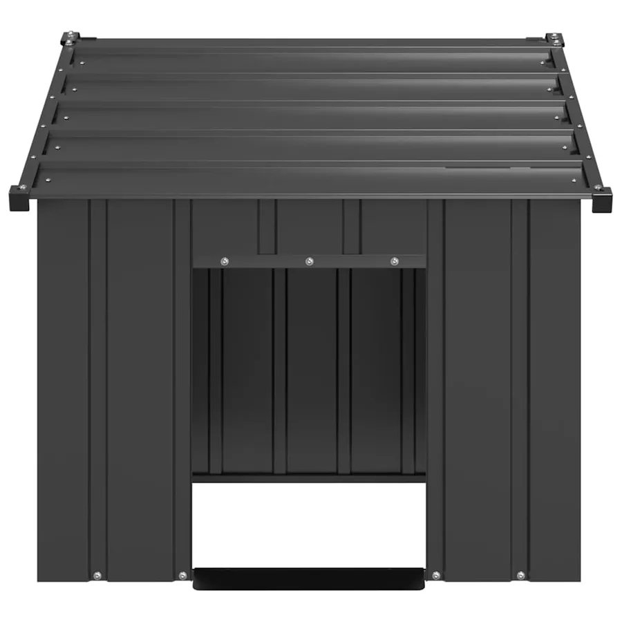 Niche pour chien avec toit noir 83x130x85 cm acier galvanisé - 3