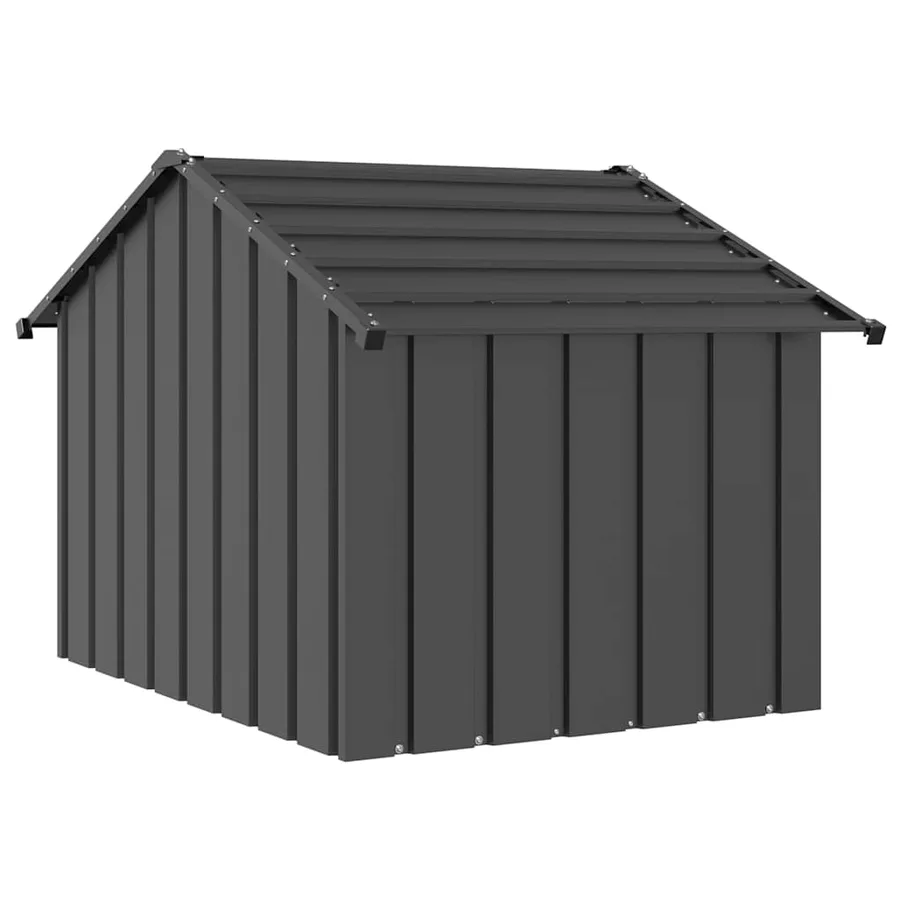 Niche pour chien avec toit noir 83x130x85 cm acier galvanisé - 5