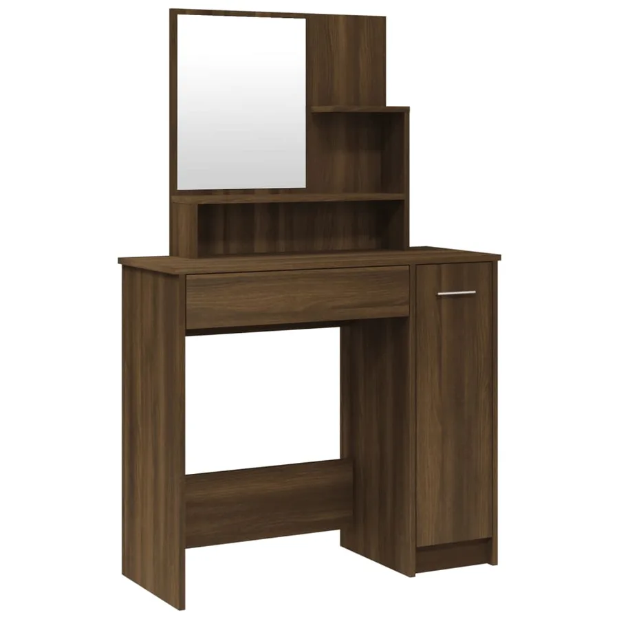 Coiffeuse avec miroir Chêne marron 86,5x35x136 cm - 2