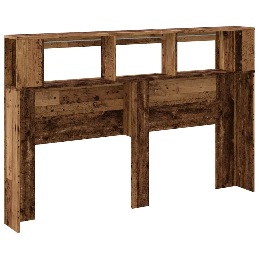 Tête de lit à LED vieux bois 160x18,5x103,5cm bois d'ingénierie - 6