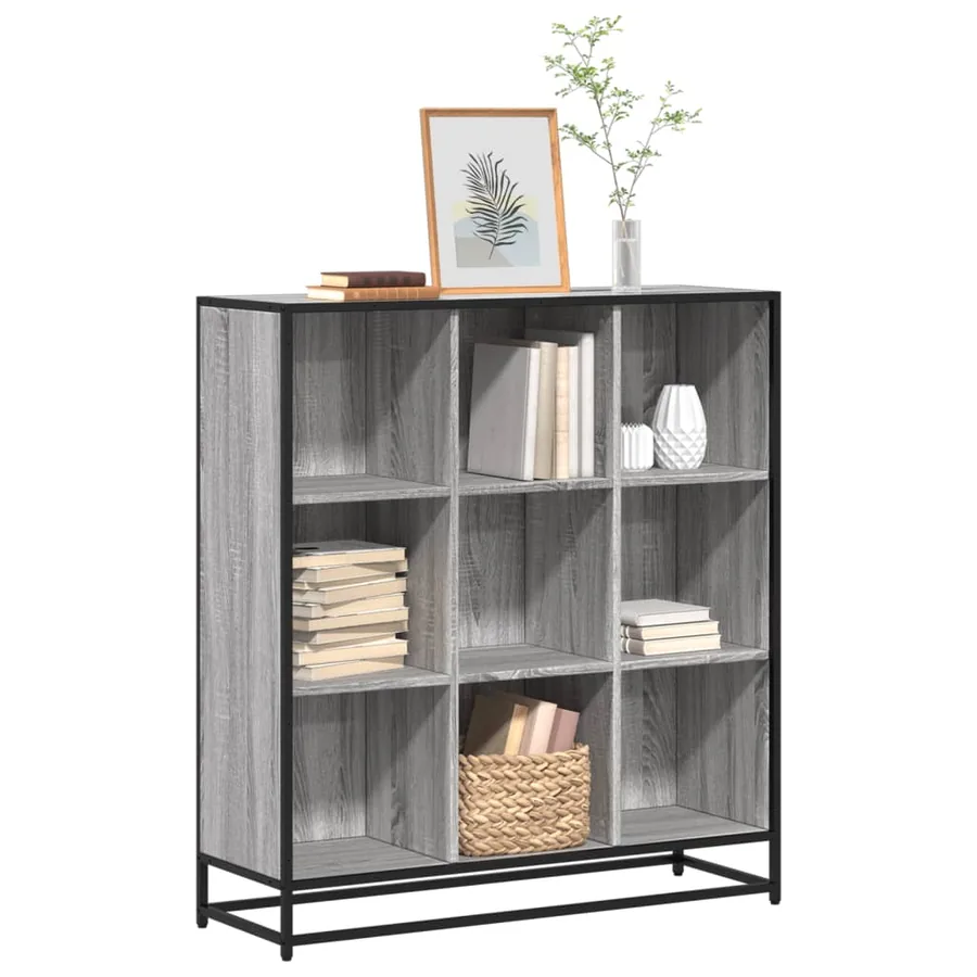 Bibliothèque sonoma gris 97,5x33x107,5 cm bois ingénierie métal