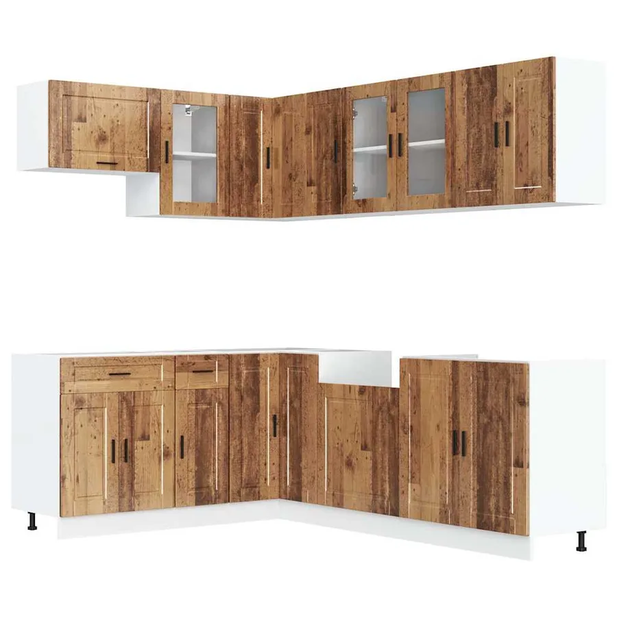 Ensemble d'armoires de cuisine 11 pcs Porto bois d'ingénierie - 2