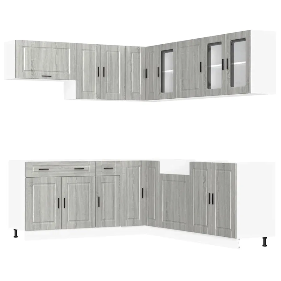 Ensemble d'armoires de cuisine 11 pcs Porto bois d'ingénierie - 2