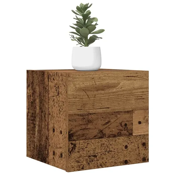 Meuble TV mural vieux bois 30,5x30x30 cm