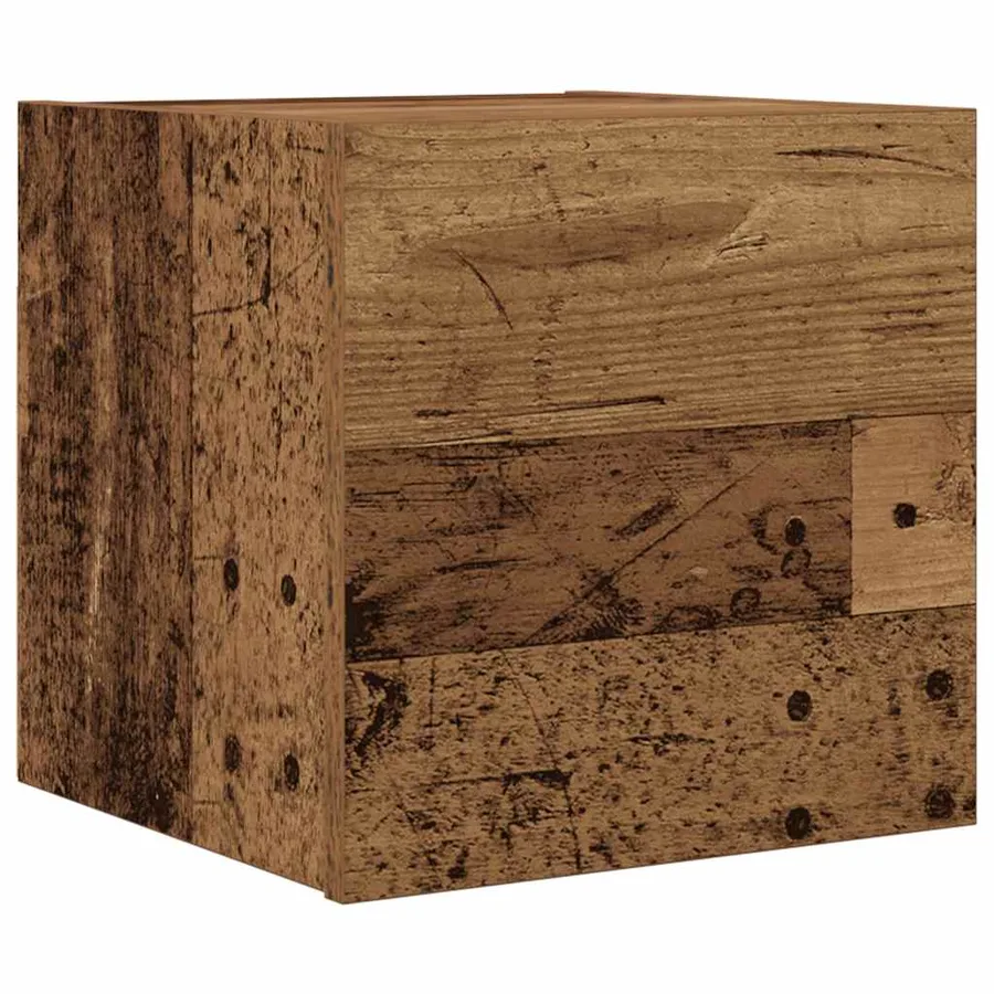 Meuble TV mural vieux bois 30,5x30x30 cm - 2