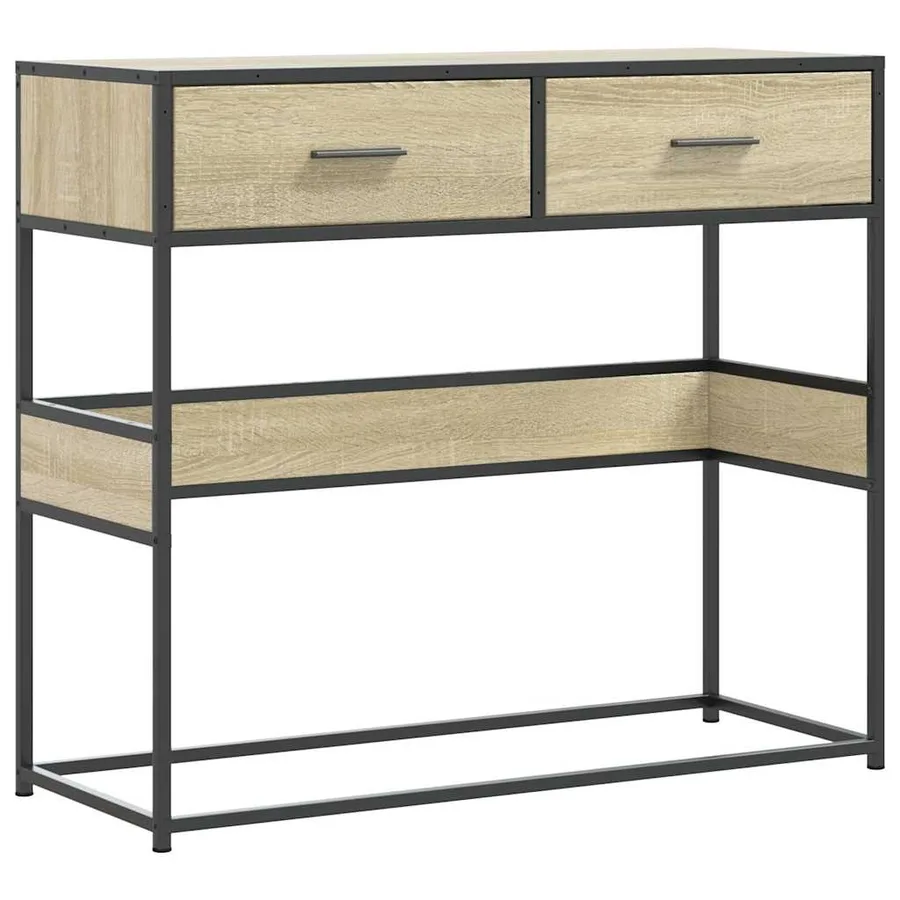 Table console chêne sonoma 90x35x80 cm bois d'ingénierie - 2