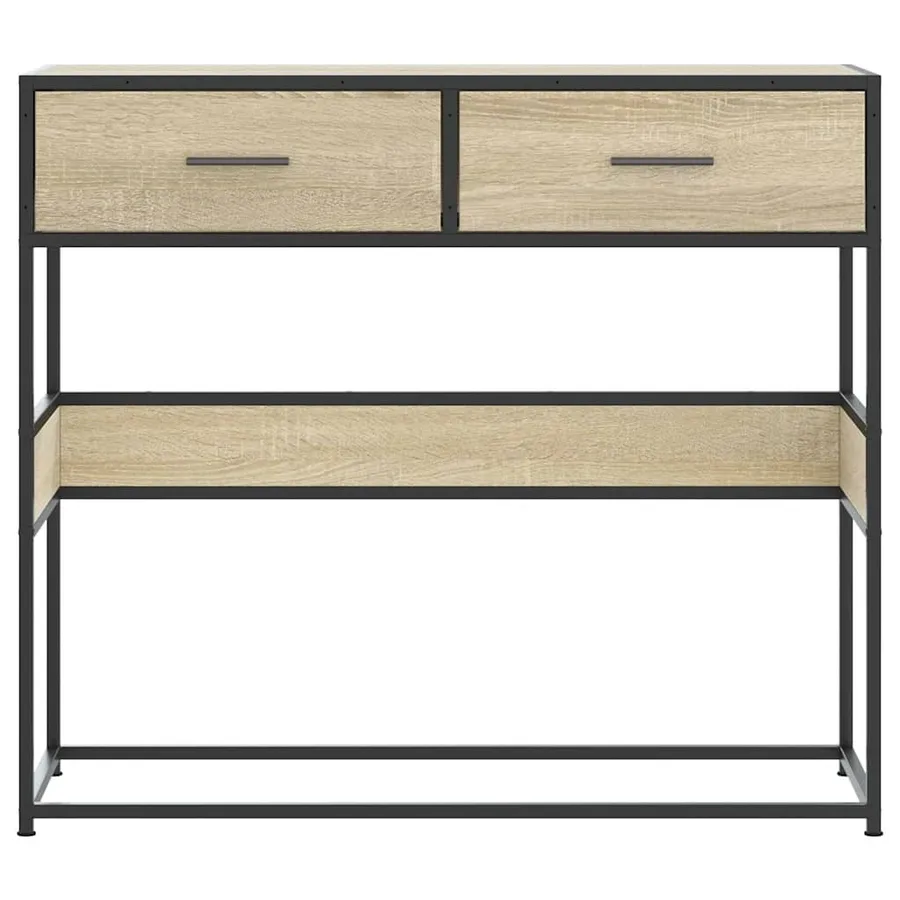 Table console chêne sonoma 90x35x80 cm bois d'ingénierie - 4