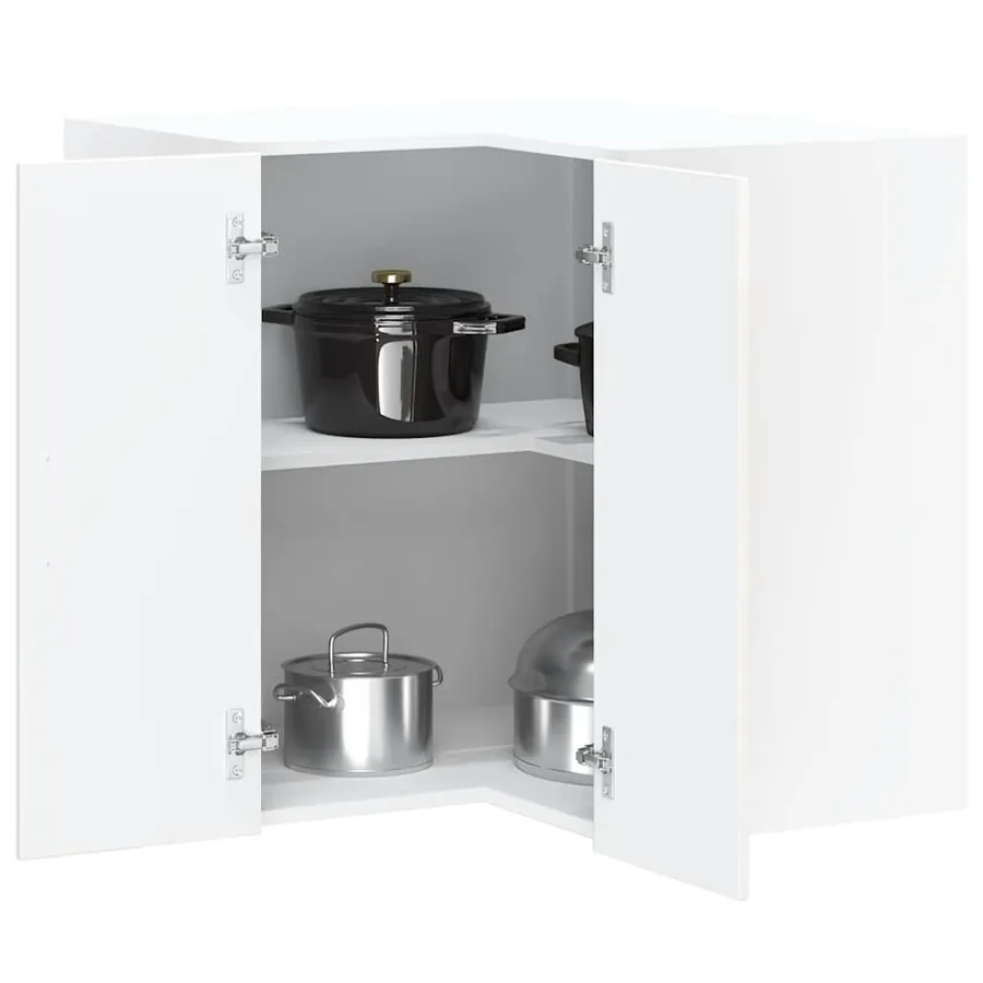 Armoire murale d'angle de cuisine Kalmar blanc brillant