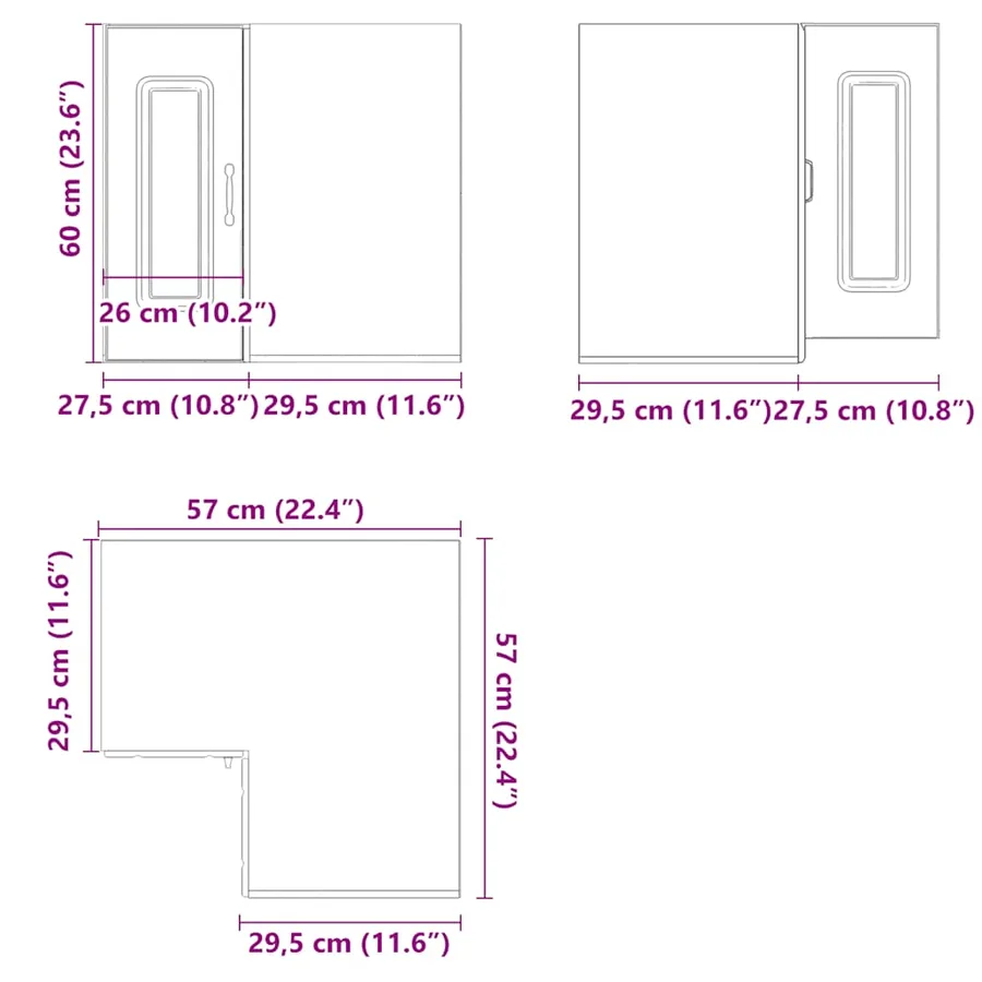 Armoire murale d'angle de cuisine Kalmar blanc brillant - 11