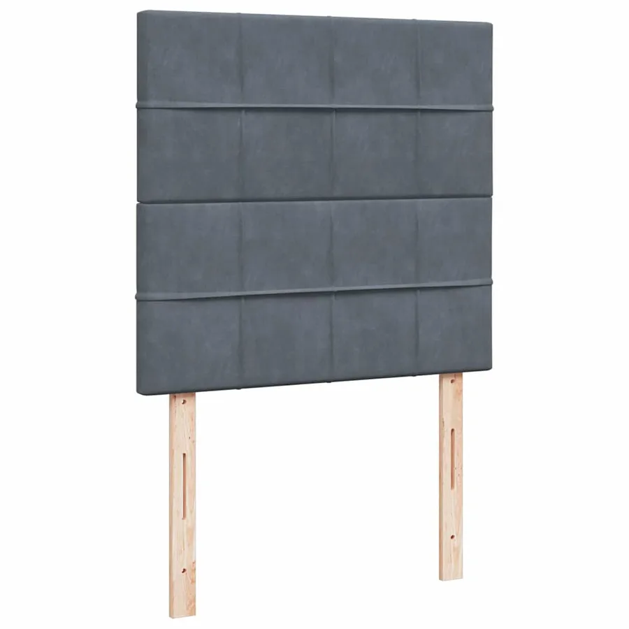 Cadre de lit ottoman avec matelas gris foncé 100x200 cm velours - 13