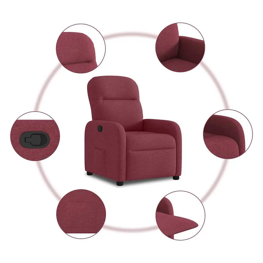 Fauteuil inclinable Rouge bordeaux Tissu - 7