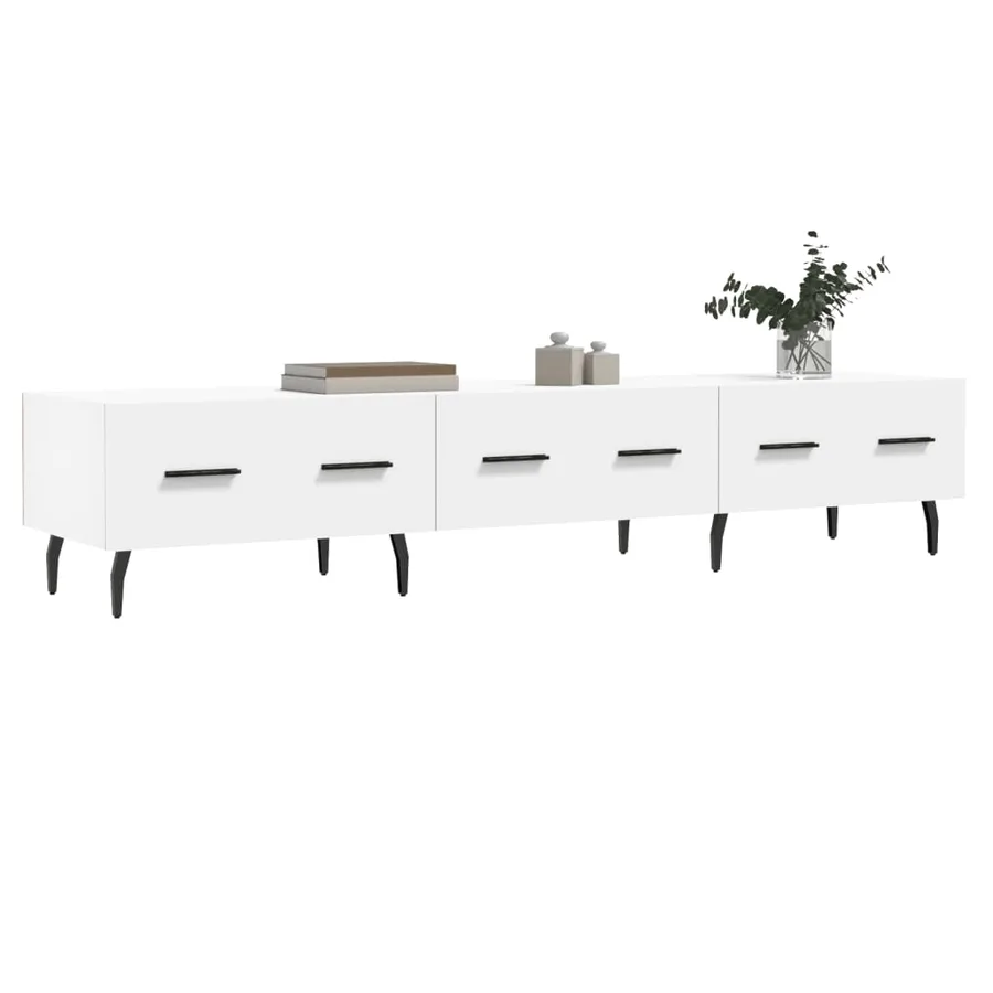 Meuble TV blanc 150x36x30 cm bois d'ingénierie - 3