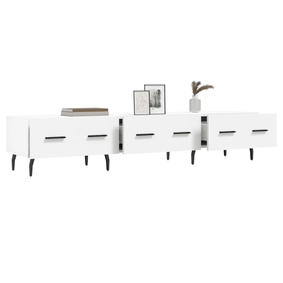 Meuble TV blanc 150x36x30 cm bois d'ingénierie - 4