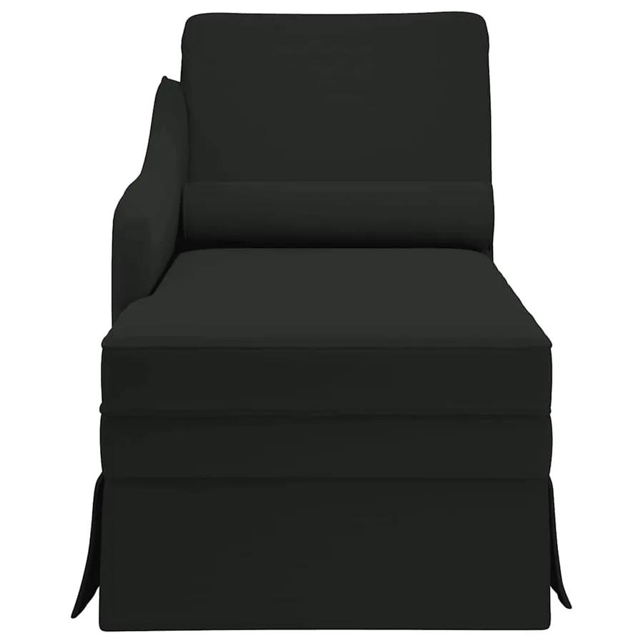 Fauteuil long avec traversin et accoudoir droit noir velours - 4
