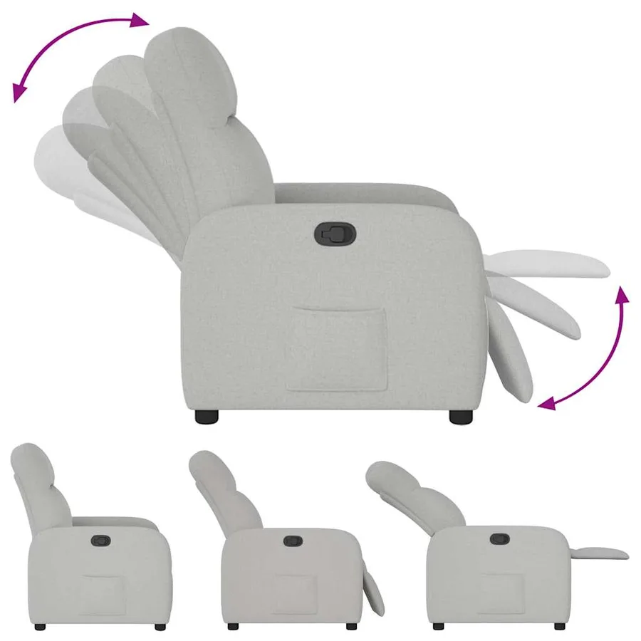 Fauteuil inclinable gris nuage tissu - 6