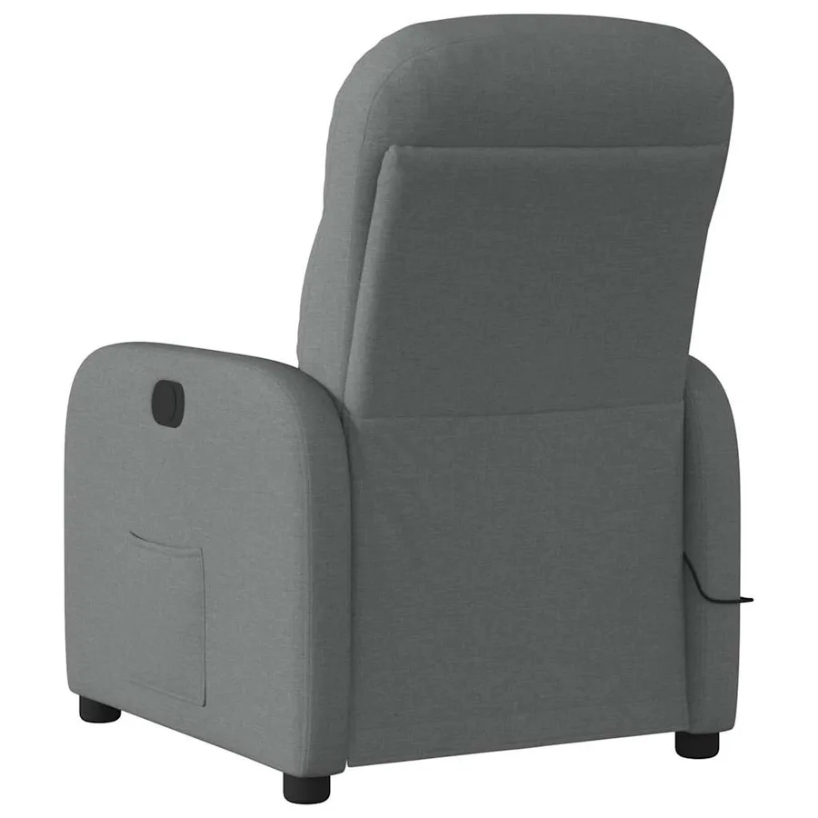 Fauteuil inclinable de massage en tissu gris foncé - 5