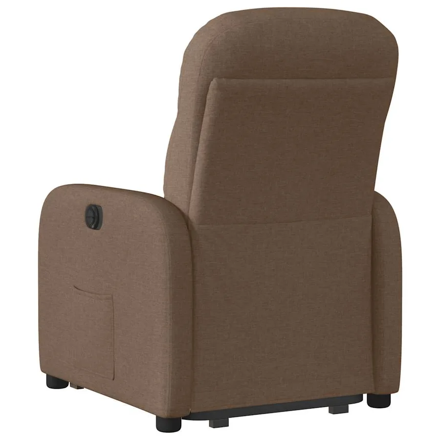 Fauteuil inclinable électrique marron tissu - 7