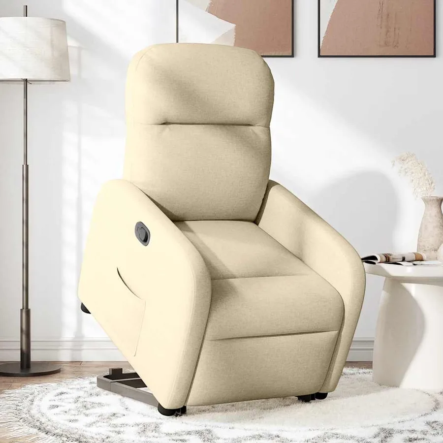 Fauteuil inclinable Crème Tissu - 2