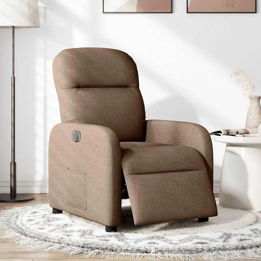 Fauteuil inclinable électrique Marron Tissu - 2
