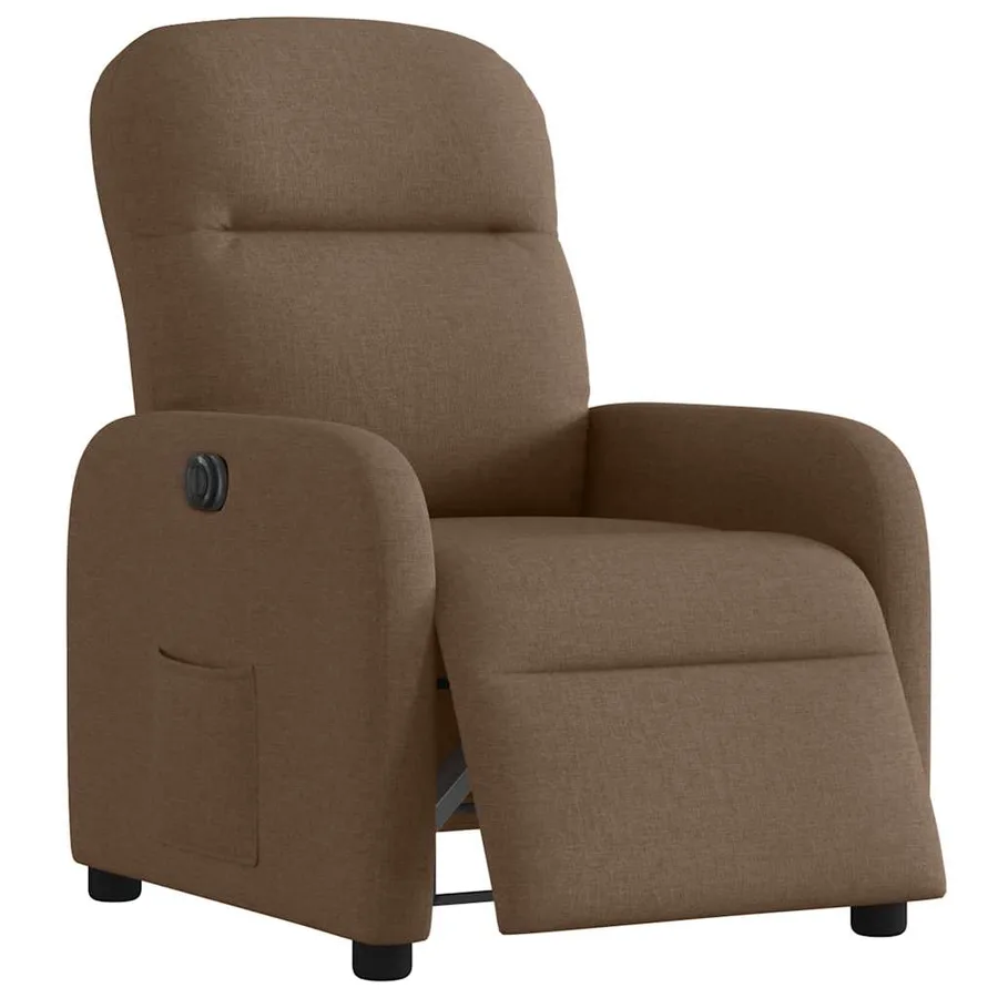 Fauteuil inclinable électrique Marron Tissu - 3