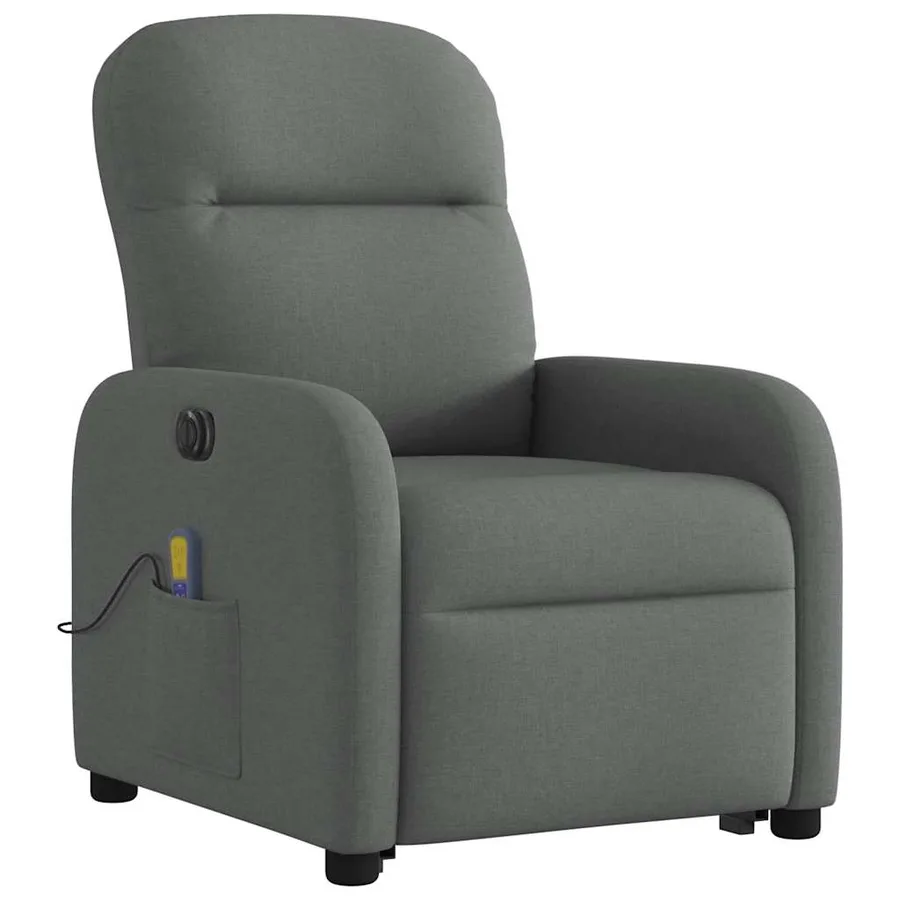 Fauteuil inclinable de massage électrique Gris foncé Tissu - 4