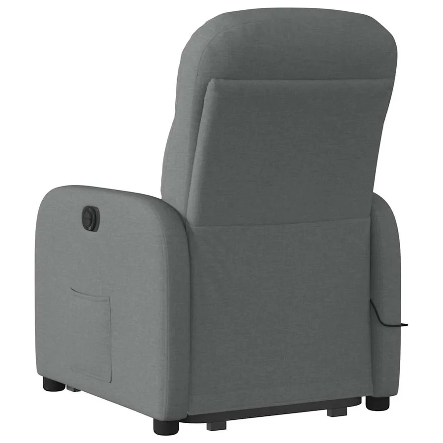 Fauteuil inclinable de massage électrique Gris foncé Tissu - 6