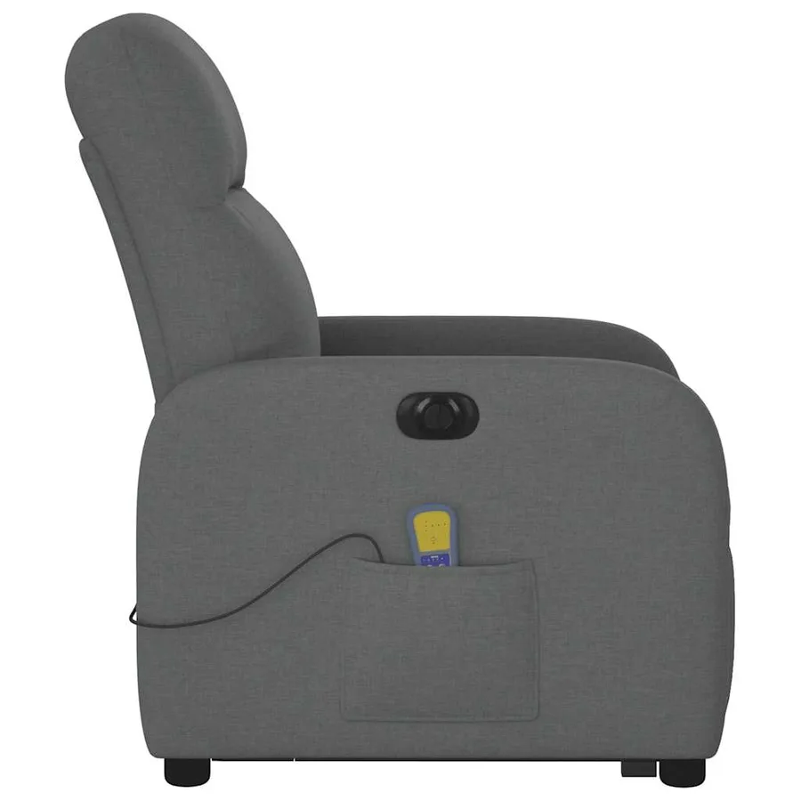 Fauteuil inclinable de massage électrique Gris foncé Tissu - 7