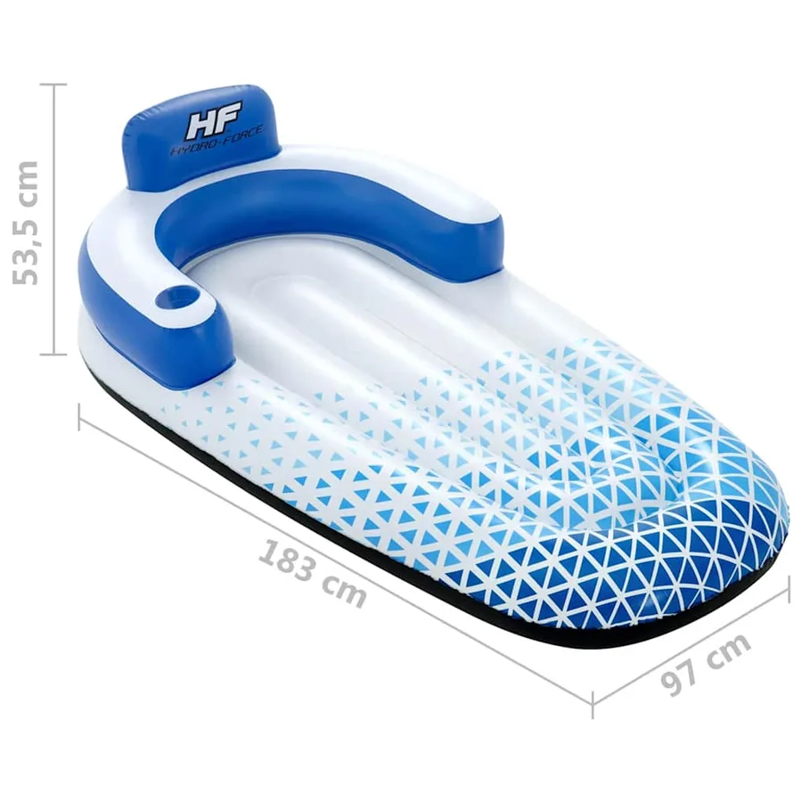 Bestway Chaise longue flottante Hydro Force 183x97 cm Bleu - 9