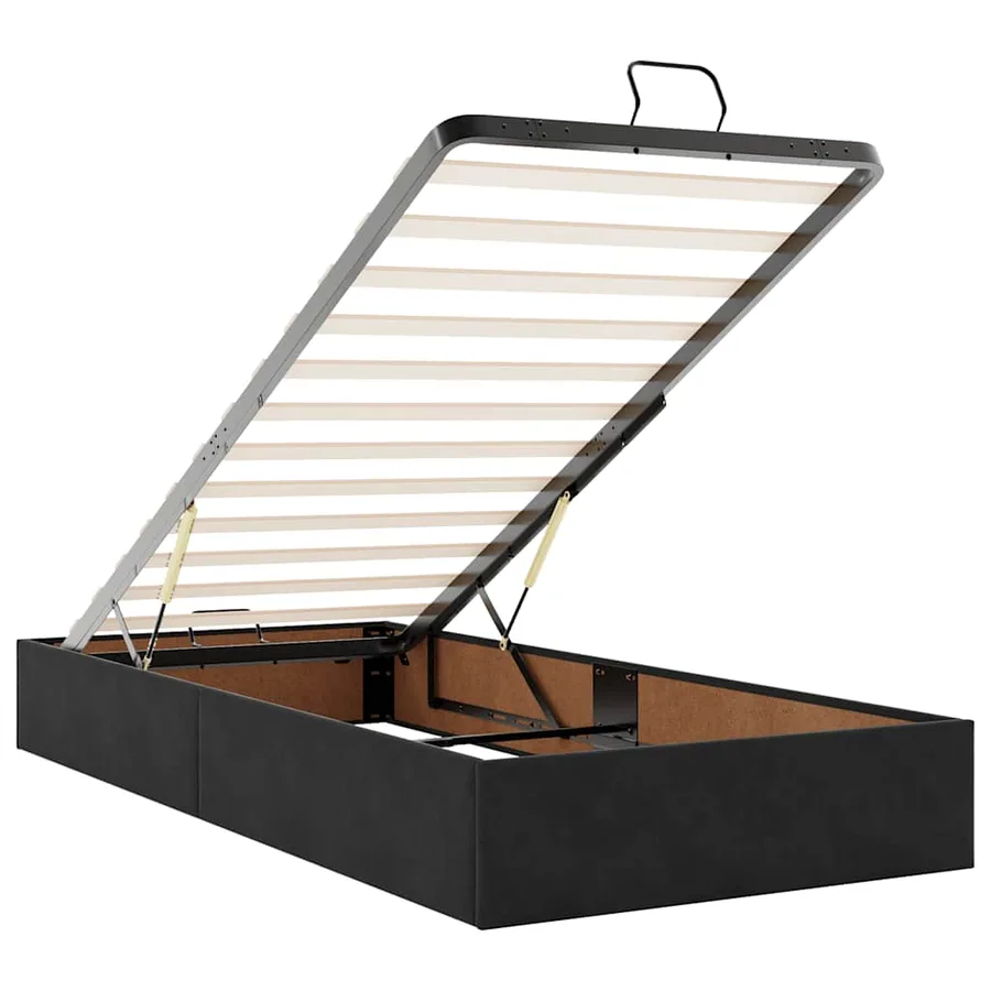 Cadre de lit ottoman sans matelas noir 90x200 cm velours - 10
