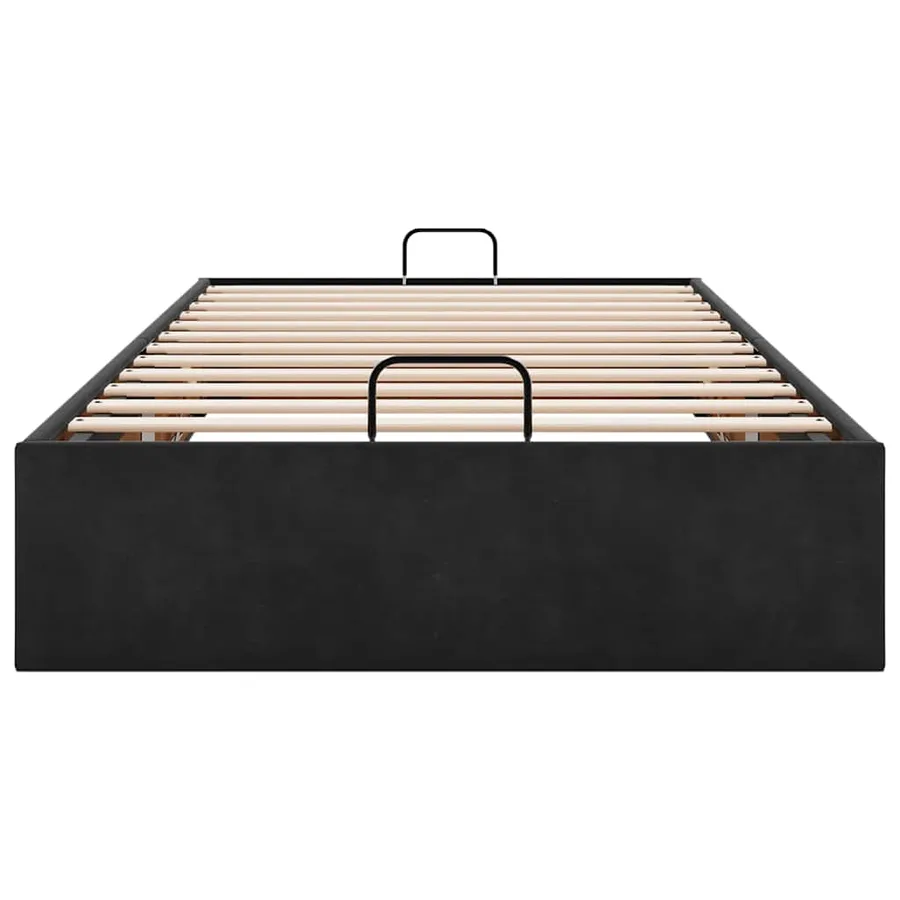 Cadre de lit ottoman sans matelas noir 90x200 cm velours - 7