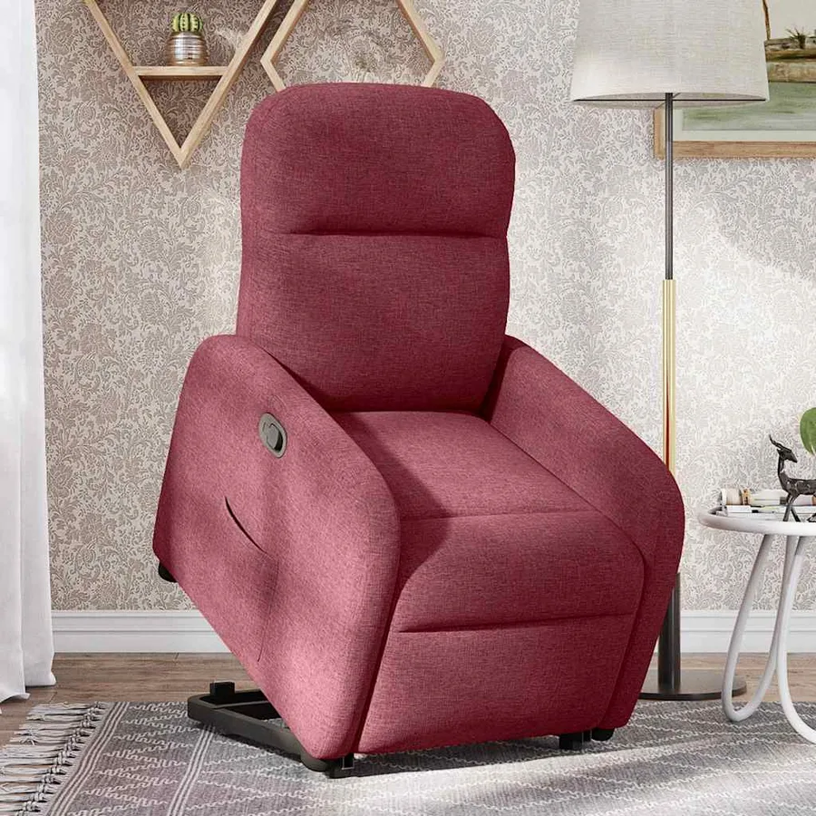 Fauteuil inclinable rouge bordeaux tissu - 2