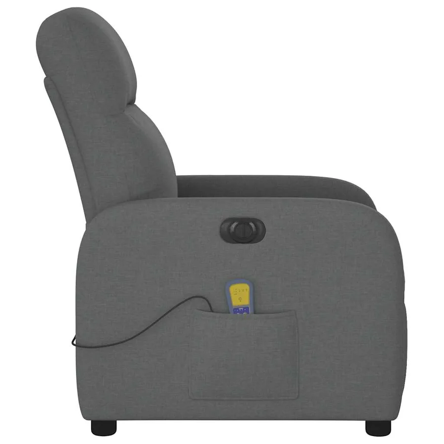 Fauteuil inclinable de massage électrique gris foncé tissu - 6