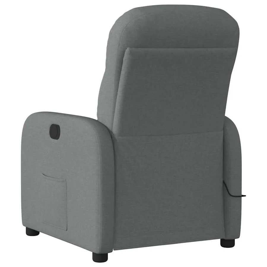 Fauteuil inclinable de massage électrique gris foncé tissu - 7