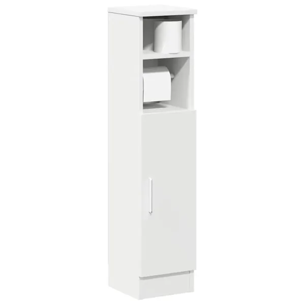 Meuble de salle de bain avec porte-rouleau blanc 20,5x22x90 cm