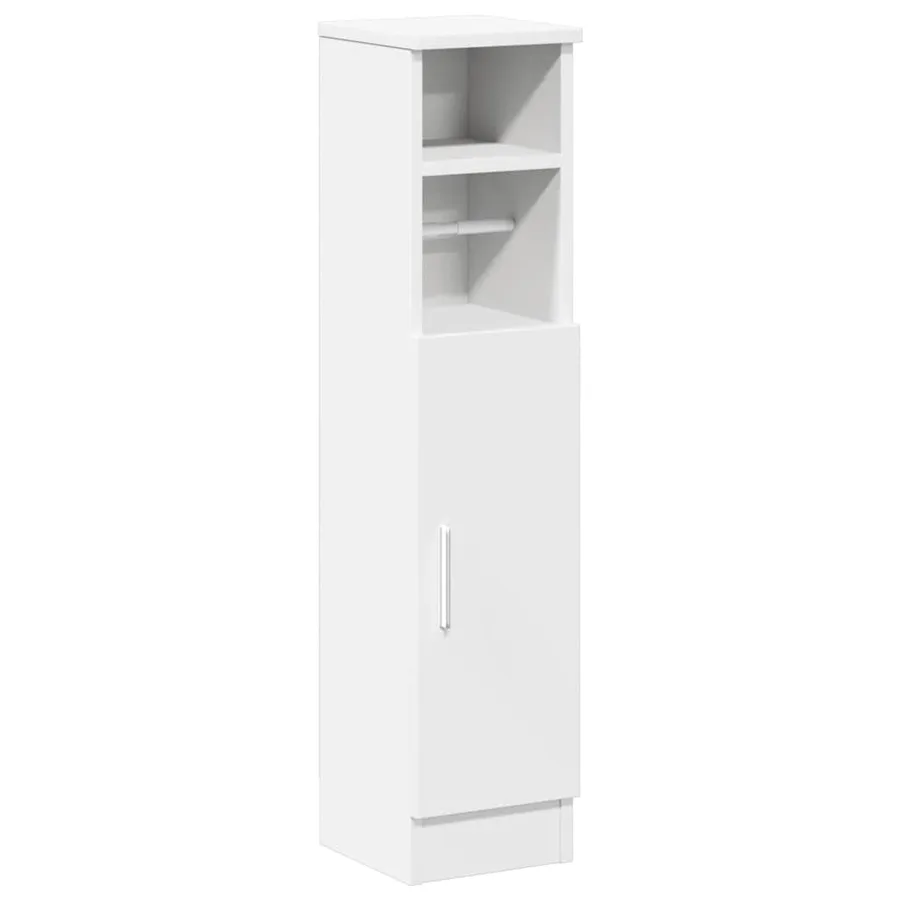 Meuble de salle de bain avec porte-rouleau blanc 20,5x22x90 cm - 2