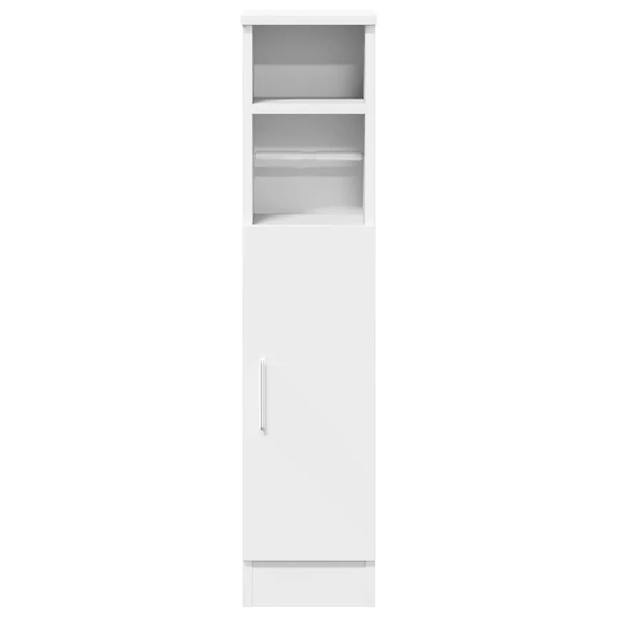 Meuble de salle de bain avec porte-rouleau blanc 20,5x22x90 cm - 4