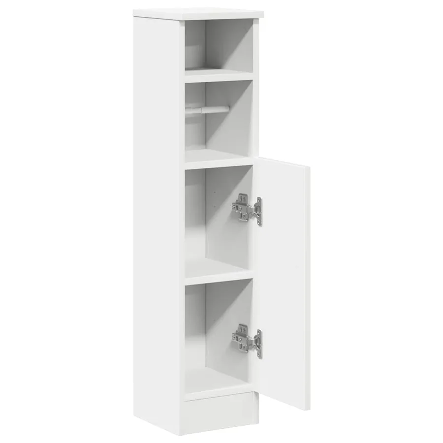 Meuble de salle de bain avec porte-rouleau blanc 20,5x22x90 cm - 5