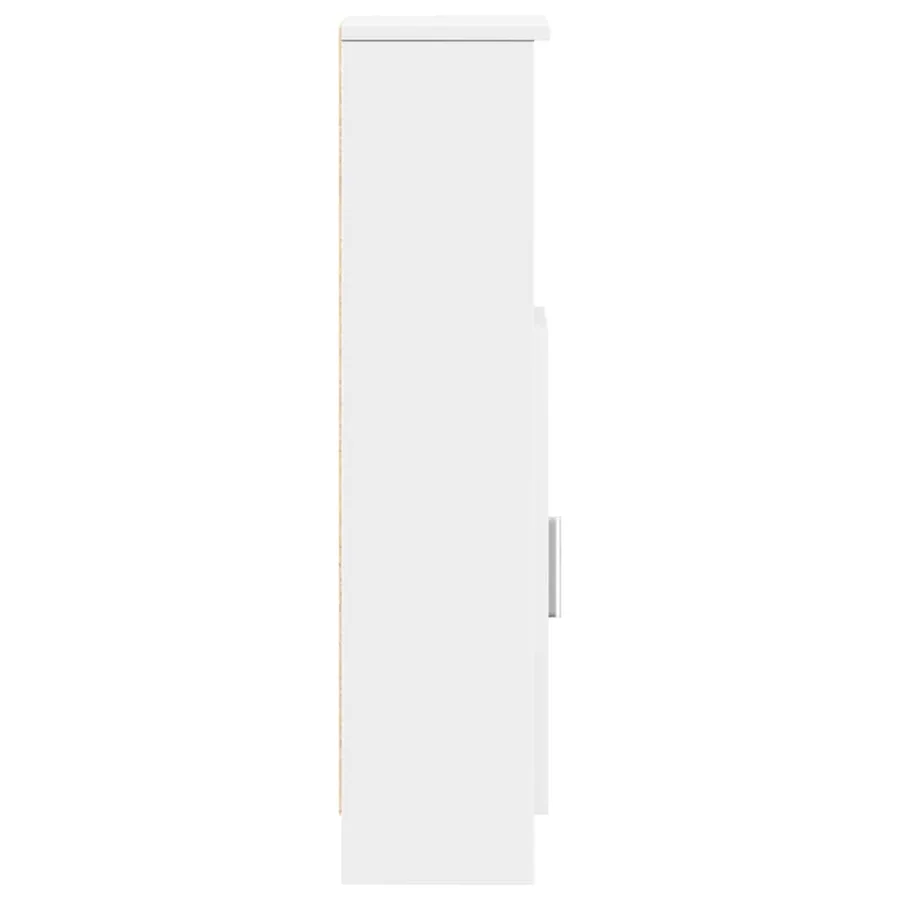 Meuble de salle de bain avec porte-rouleau blanc 20,5x22x90 cm - 6