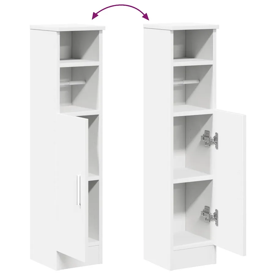 Meuble de salle de bain avec porte-rouleau blanc 20,5x22x90 cm - 8