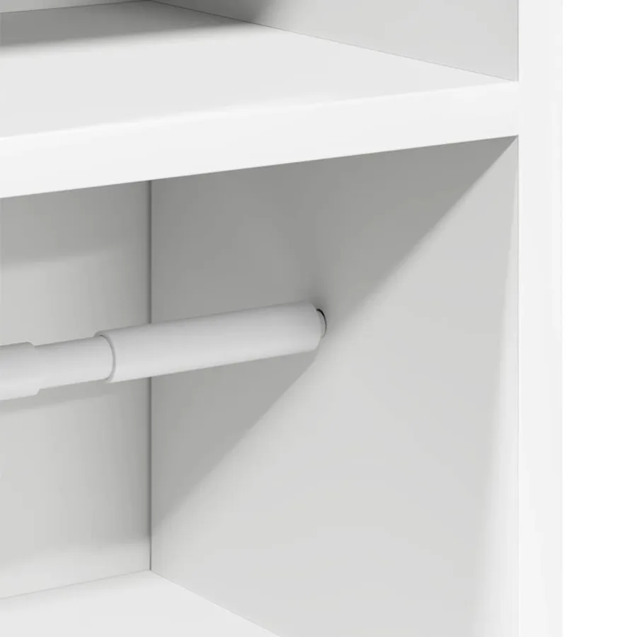 Meuble de salle de bain avec porte-rouleau blanc 20,5x22x90 cm - 9