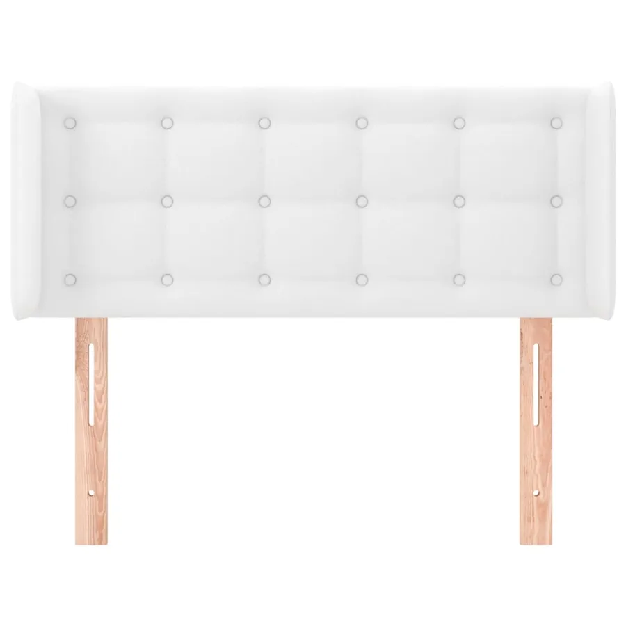 Tête de lit avec oreilles Blanc 103x16x78/88 cm Similicuir - 3