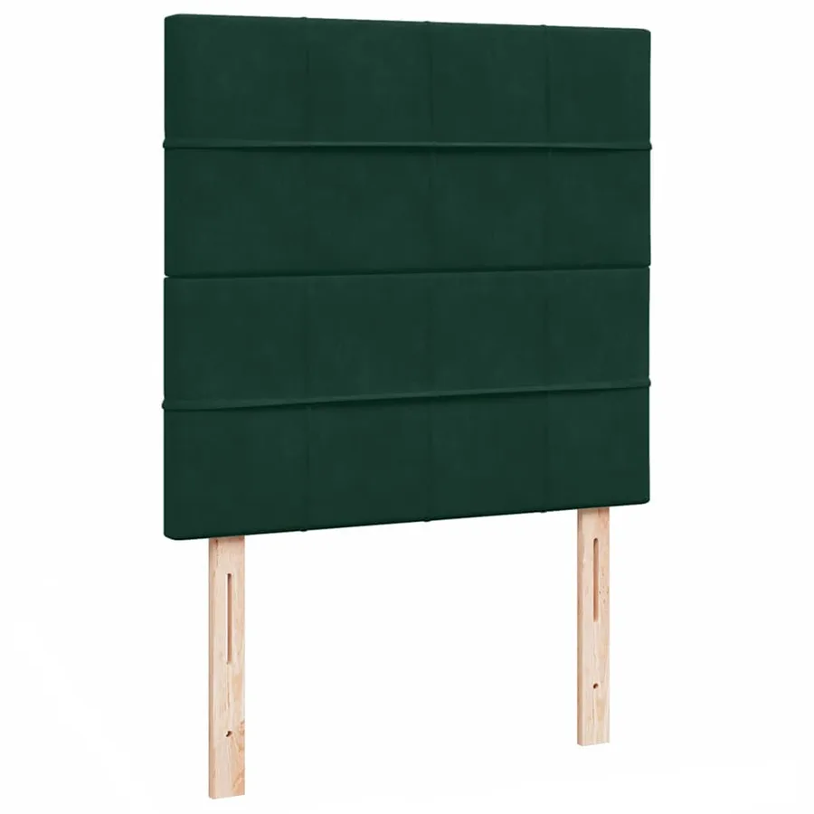 Cadre de lit ottoman avec matelas vert foncé 100x200 cm velours - 13