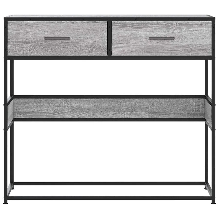 Table console sonoma gris 90x35x80 cm bois d'ingénierie - 4