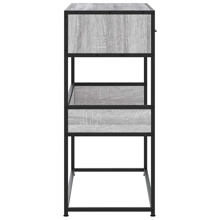 Table console sonoma gris 90x35x80 cm bois d'ingénierie - 5