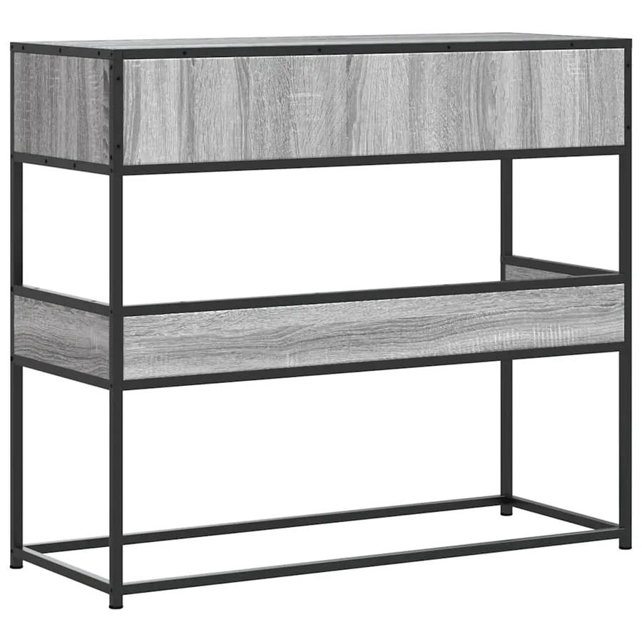 Table console sonoma gris 90x35x80 cm bois d'ingénierie - 6