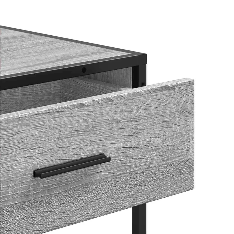 Table console sonoma gris 90x35x80 cm bois d'ingénierie - 8