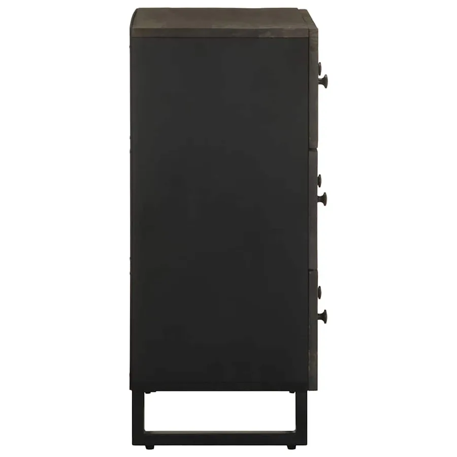 Buffet noir 60x33x75 cm bois massif de manguier - 4