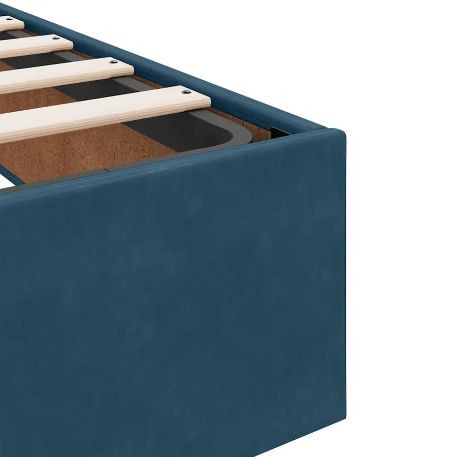 Cadre de lit ottoman avec matelas bleu foncé 100x200 cm velours - 12