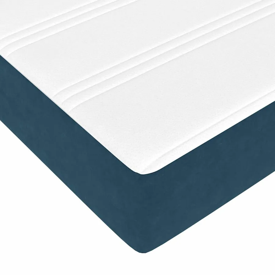 Cadre de lit ottoman avec matelas bleu foncé 100x200 cm velours - 13